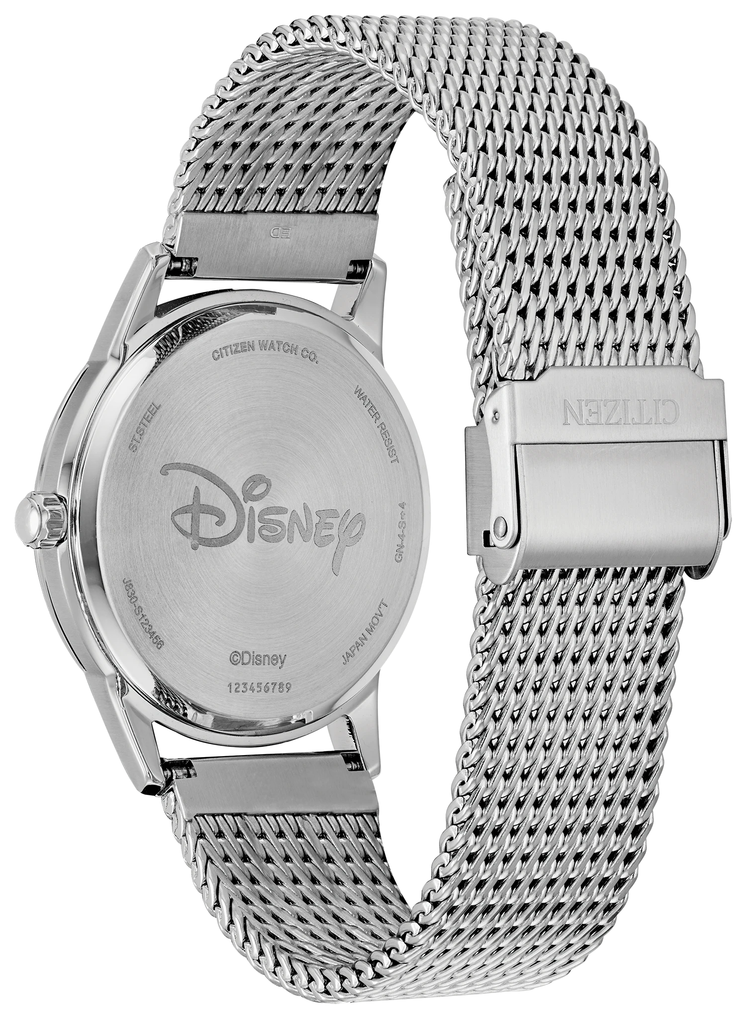 Mickey Mouse Black Dial Stainless Steel Bracelet FE7060-56W | CITIZEN